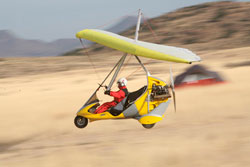 Ultralight Trike Flying over the desert in the Southwest USA