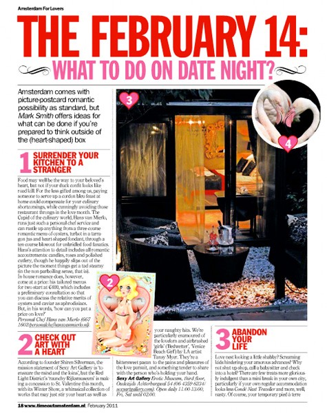 Tansy Myer featured in Time Out Amsterdam magazine