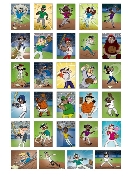Aaron Blecha Illustrates Baseball Player Characters