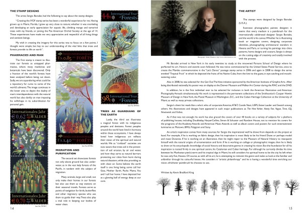 Sergio Baradat creates the UN Year of Forests Stamp