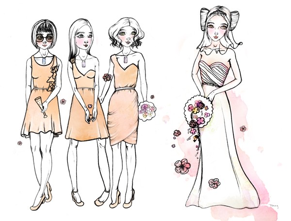 Fashion illustration for Anoushka by Tansy Myer