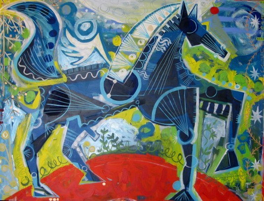 Mark T. Smith's "Pussywillow and Cherry" Painting