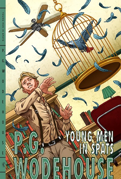 Yuta Onoda illustrates a book cover for P. G. Wodehouse's "Young Men in Spats."