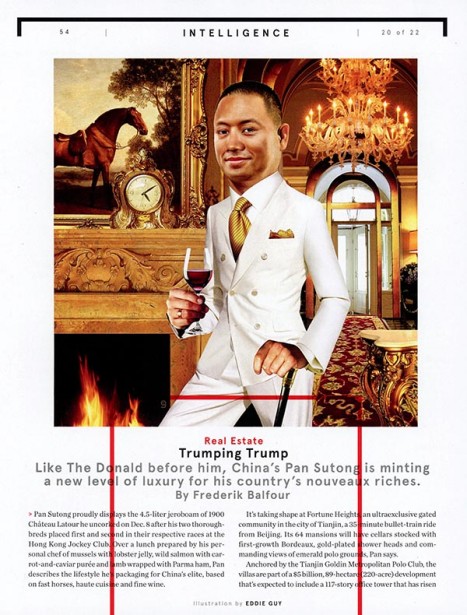 Eddie Guy Illustrates Pan Sutong for Bloomberg Pursuits