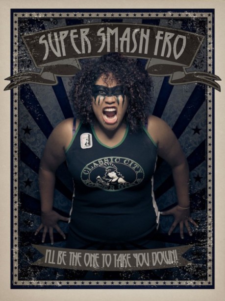 Jim Fiscus shoots trading-card-style portraits of Georgia’s fierce Classic City Rollergirls