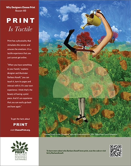 Barbara Kosoff's illustration now appearing in the Spring Issues of HOW, PRINT and STORYBOARD Magazines!