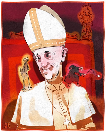 Robert Babboni Illustrates Pope Francis for San Francisco Magazine