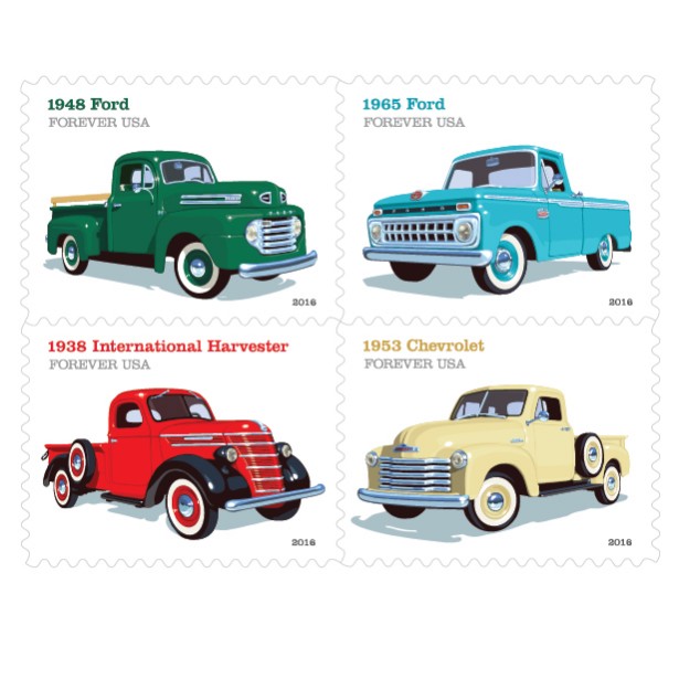 Chris Lyons’ Retro Pickup Truck Stamp Series Is Finally Out!