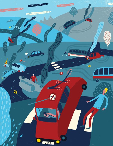 Hovland Illustrates Article On Texting-While-Driving-Related Accidents