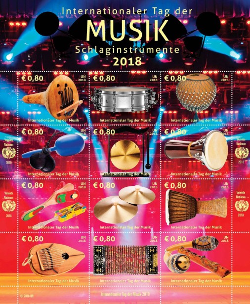 Sergio Baradat Creates 3 New UN Stamps for Music Day