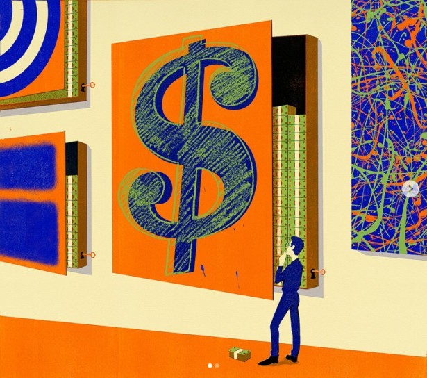 Bejar Illustrates “Über Rich” Art Collectors for LA Times