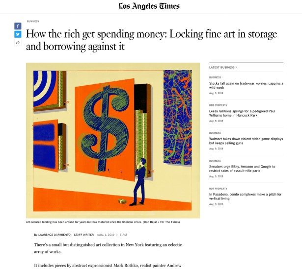 Bejar Illustrates “Über Rich” Art Collectors for LA Times