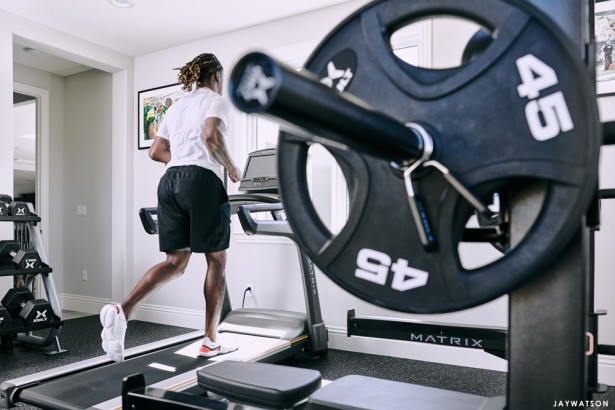 Jay Watson films NFL wide receiver for Matrix Fitness