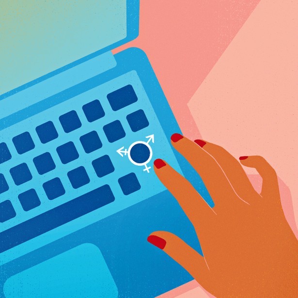 Joey Guidone illustrates for Nieman Reports "Trans Journalists"
