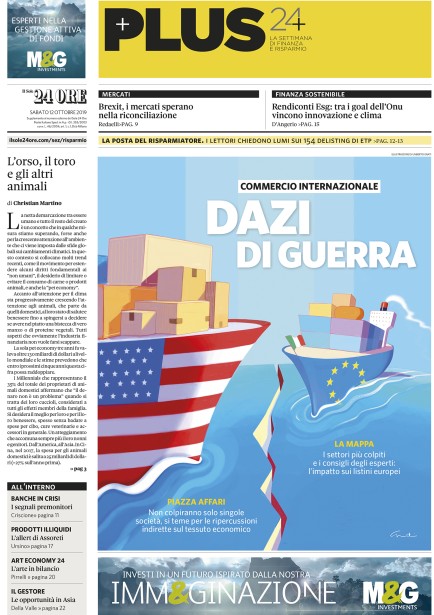 Umberto Grati for Il Sole24ore "Dazi Di Guerra" cover