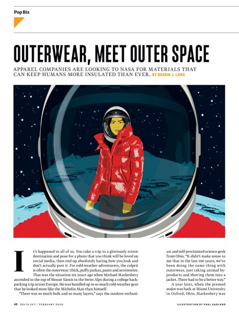 Garland Illustrates Outer(Space)Wear for Delta Sky Magazine