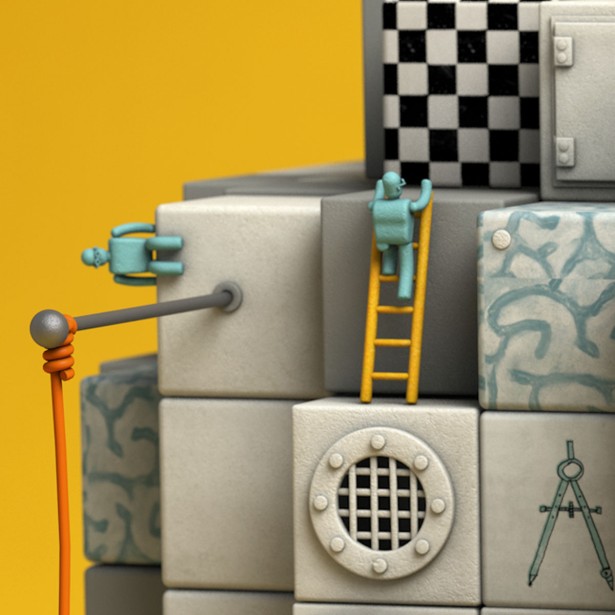 Richard Borge Illustrates Neural Wayfinding for Scientific American