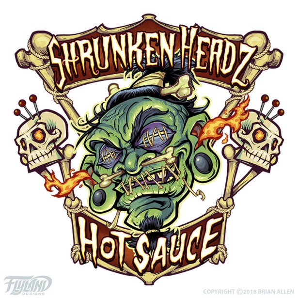 Shrunken Headz Hot Sauce Labels