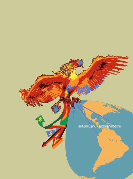 Ivan Canu's Illo "Global Economy in the Age of COVID"