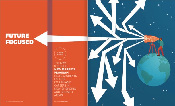 Cover for the Northeastern Law magazine