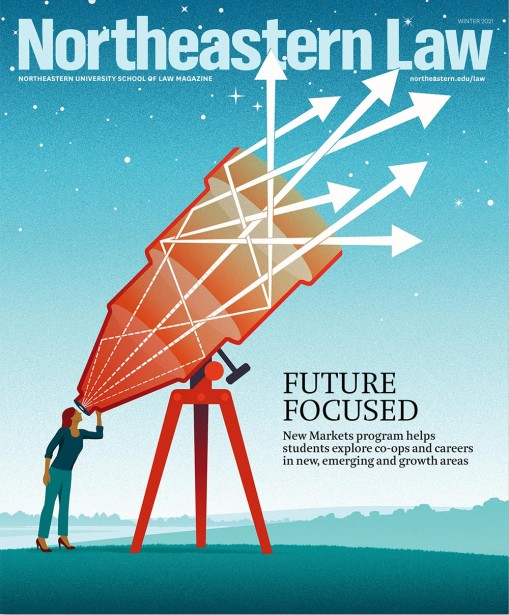 Cover for the Northeastern Law magazine