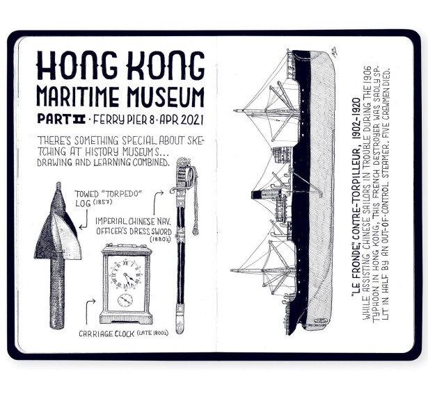 Von Buddenbrock Sketches at the Hong Kong Maritime Museum