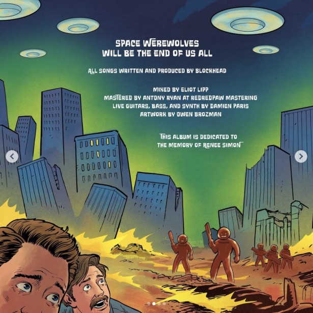 Brozman Creates “Space Werewolves” Cover for Blockhead