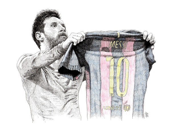 Andreas von Buddenbrock Collaborates with F.C. Barcelona On Messi Portraits