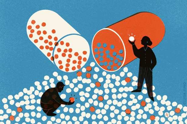 Luisa Jung's illo for Barron's Biotech Stocks Article
