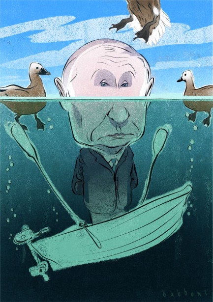 Robert Babboni's Caricature "Getting That Sinking Feeling"