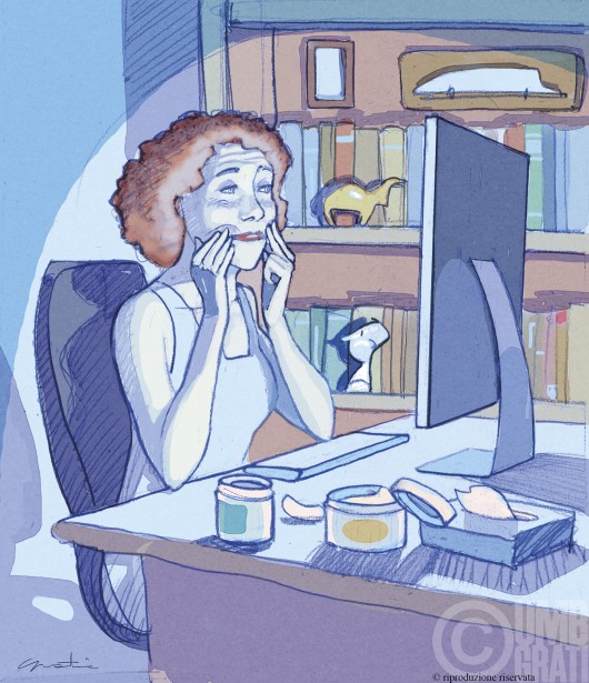 Grati Illustrates the Aging Effect of Digital Screens