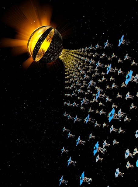 Eddie Guy Illustrates “Dyson Swarm” for Popular Mechanics