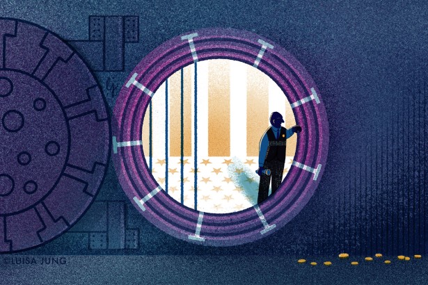 Luisa Jung :: The Covid Money Trail - Illo for Washington Post