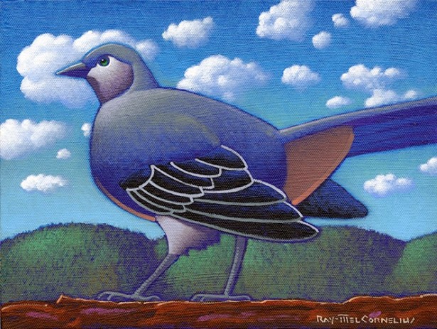 Cornelius Donates Mockingbird Painting to Smithville Birdfest