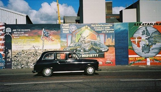 Black taxi on the falls