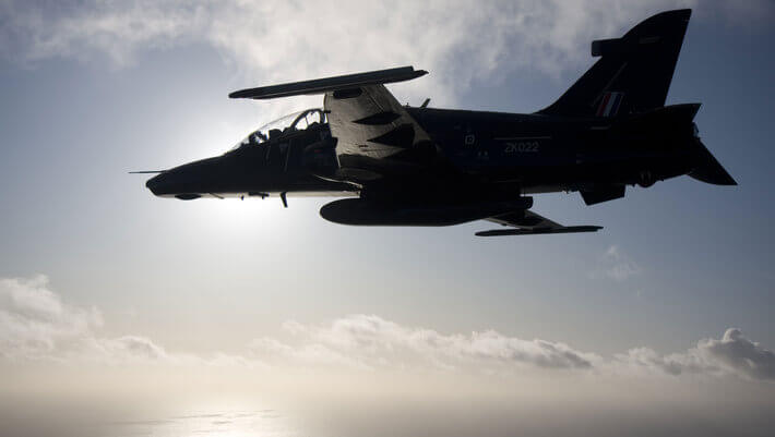 Hawk advanced jet trainer in flight