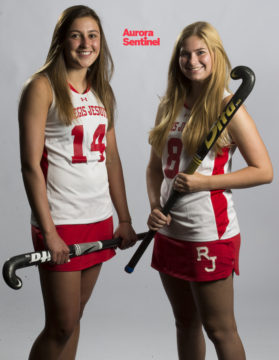 Regis Jesuit High School field hockey Lindsay Reich and Regan Cadieux on Wednesday Aug. 10, 2016 at Aurora Sentinel. Photo by Gabriel Christus/Aurora Sentinel