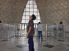 A boy ogles at the domed ceiling of the Jinnah Mausoleum in Karachi. Photo by Quincy Snowdon/Aurora Sentinel