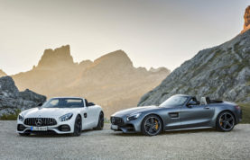 This undated handout image provided by the MediaPortal of the Daimler AG shows the 2016 model of the AMG GT Roadster and AMG GT C Roadster. Major automakers are finding the Paris auto show, held in a city whose mayor wants to ban diesels to reduce pollution, as a fine place to show off new zero-emission electric cars. Most prominently, Volkswagen will unveil a new small electric car as part of the company’s pivot from diesel to more electric models as it struggles to recover from a scandal over 11 million cars that were rigged to evade diesel emissions tests. It runs Saturday, Oct. 1, 2016 through Oct. 16 at the Paris expo Porte de Versailles. (Daimler AG via AP)