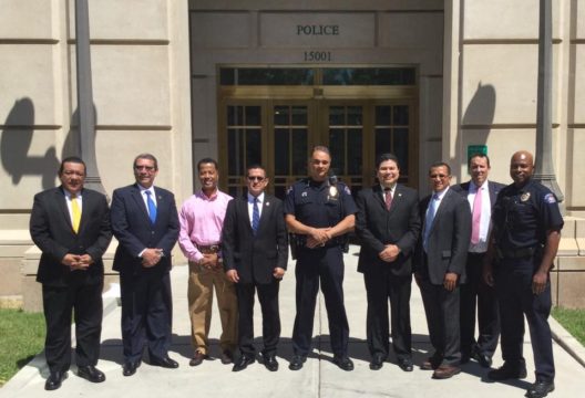 Aurora Police Chief Nick Metz poses with members of El Salvador's Legislative Assembly on Friday, Aug. 12, in Aurora. (Courtesy Aurora Police Department)