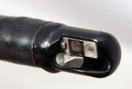 FILE - This undated file photo provided by the U.S. Food and Drug Administration shows the tip of an endoscopic retrograde cholangiopancreatography (ERCP) duodenoscope, attached to a long tube, not shown. The Los Angeles Times reports Thursday, May 5, 2016, that at least three patients died last year at a Southern California hospital in a bacterial outbreak suspected to have been caused by tainted duodenoscopes. The scopes, lightweight tubes threaded through the mouth into the top of the small intestine, have been linked to bacterial outbreaks that sickened dozens of patients in hospitals around the country. (U.S. Food and Drug Administration via AP, File)
