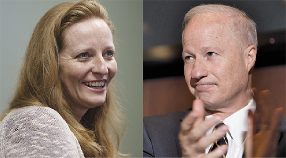 State Sen. Morgan Carroll, left and Congressman Mike Coffman, right, battling in 2016 for the 6th Congressional District seat