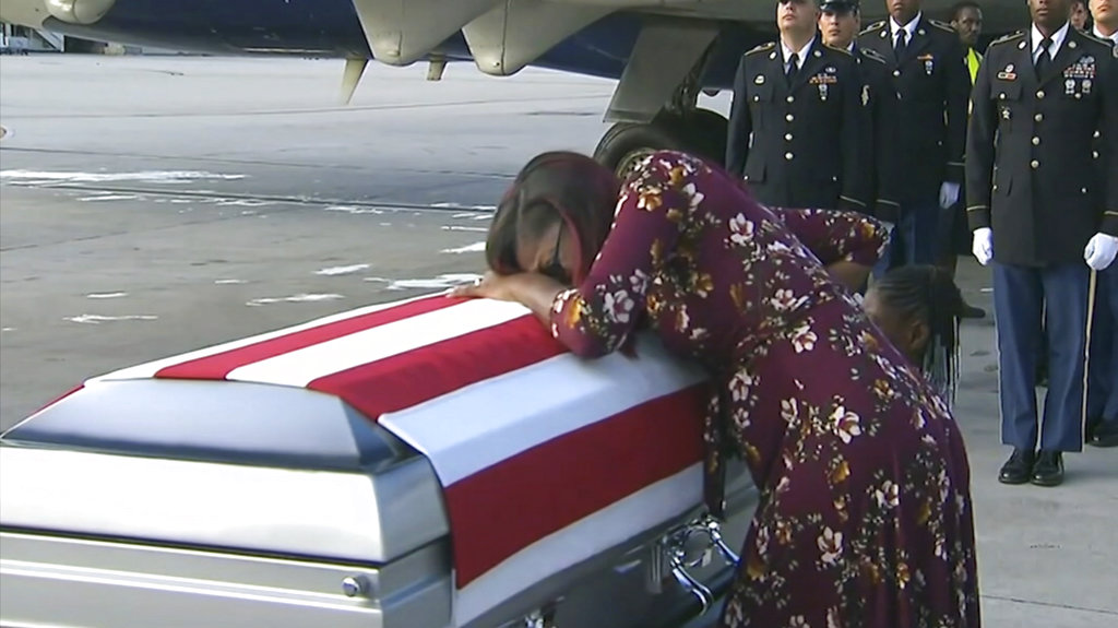 Under fire, Trump defends call to soldier’s grieving family