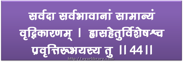 44th verse - Charaka Samhita Sutra Chapter 1