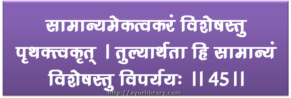 45th verse - Charaka Samhita Sutra Chapter 1