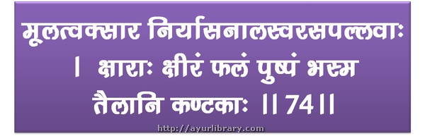 74th verse - Charaka Samhita Sutra Chapter 1