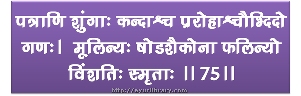 75th verse - Charaka Samhita Sutra Chapter 1