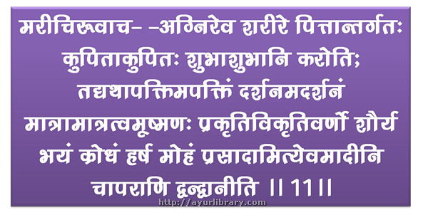 11th  verse - Charaka Samhita Sutra Chapter 12