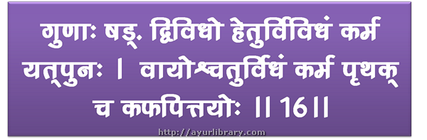 16th verse - Charaka Samhita Sutra Chapter 12