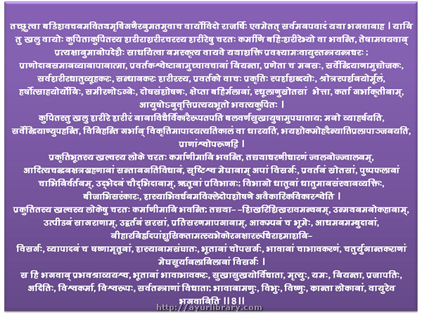 8th verse - Charaka Samhita Sutra Chapter 12